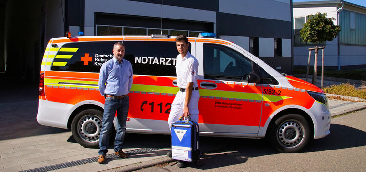 Rettungsdienstleiter Michael Wucherer (links) und Notfallsanitäter Nico Mutschler freuen sich über die Ausweitung der Notfallber