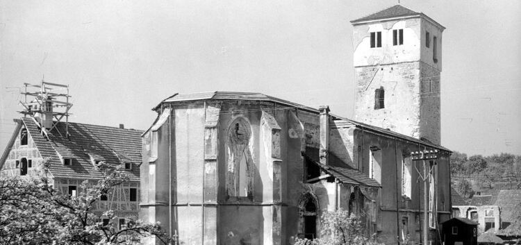Zerstörung in Dettingen nach dem Luftangriff vom 20. April 1945, 60 Jahre Kriegsende