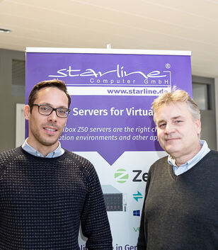 Die Starline-Geschäftsführer Dr. Tim Ganser (links) und Carsten Wilde unterstützen ebenfalls die Aktion.Foto: Carsten Riedl