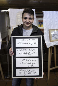 Mohamad, 19, widmete sich in Hocharabisch der Kalligrafie.