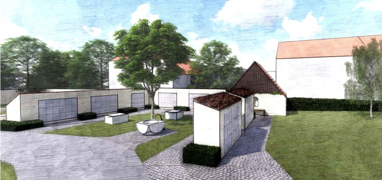 Zwei Urnenwände erweitern den Owener Friedhof.  Illustration: Freiraumplanung Sigmund