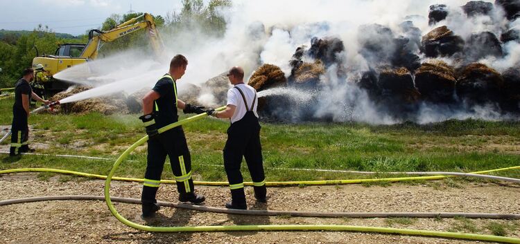Die Feuerwehr hatte nicht allein mit den Flammen zu kämpfen, sondern auch mit dem Wind, der den Brand schürte.Foto: SDMG/Krytzne