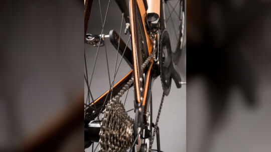 Filigrane Technik von der Stange, gepaart mit großer Handwerkskunst. In seine Holzbikes hat Wolfgang Hanusch viel Liebe zum Deta