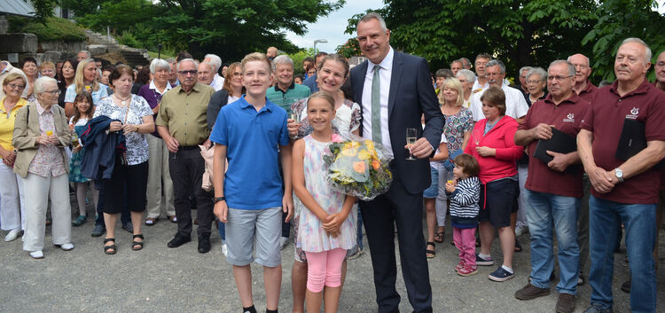 Volker Brodbeck mit Ehefrau Silke und den Kindern Lara und Jan