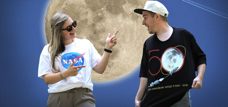 Manche feiern‘s mit Mottopartys und passenden T-Shirts: die Mondlandung, die sich zum 50. Mal jährt.Foto: Jean-Luc Jacques
