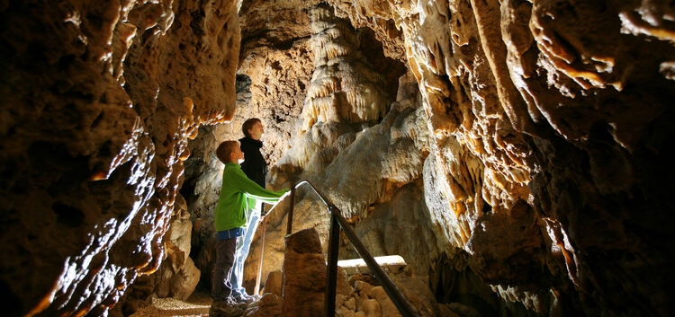 Die Tropfsteine in der Gutenberger Höhle und in der Gußmannshöhle sollen noch besser zur Geltung kommen.Foto:  pr