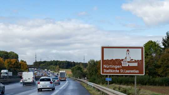 Autobahnschild "Nürtingen"