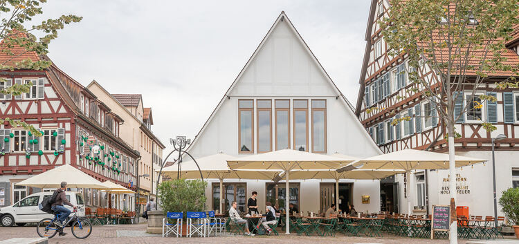 Das neue Waldhorn am Marktplatz war einer der Diskussionspunkte zum Thema „lebendige Innenstadt“.Foto: Carsten Riedl
