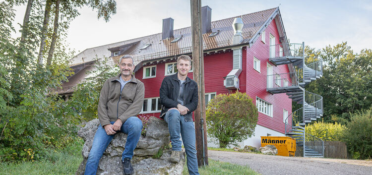 Peter Misof (links) und Manuel Rothfuß freuen sich darauf, Ende nächster Woche das Harpprechthaus wiedereröffnen zu können. Beid