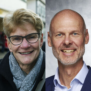 Die beiden Kandidaten: Angelika Matt-Heidecker und Dr. Pascal Bader  Fotos: Peter Dietrich/pr