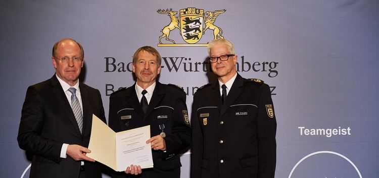 Staatssekretär Wilfried Klenk, Polizeipräsident Ralph Papcke und Polizei-Inspekteur Detfef Werner (von links) Foto: pr