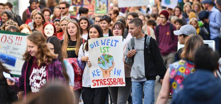 Nicht ohne uns: Schüler in Kirchheim bei der Fridays-for-Future-Kundgebung im September in der Innenstadt.Foto: Markus Brändli
