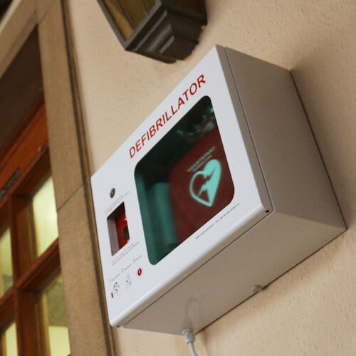 Der Defibrillator am Kirchheimer Rathaus. Bild: pr