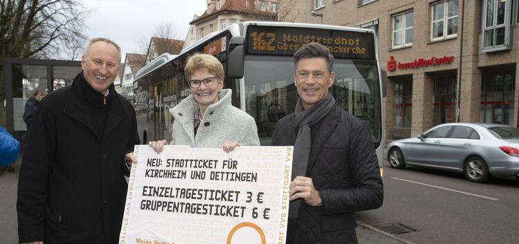 Glauben an den Erfolg des Tages-Tickets: Horst Stammler, Angelika Matt-Heidecker und Rainer Haußmann. Foto: Jean-Luc Jacques