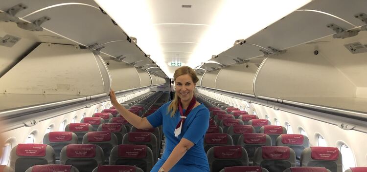 So leer wie hier erlebt Ramona Geier die Eurowings-Flugzeuge sonst nur vor dem Boarding. Foto: privat