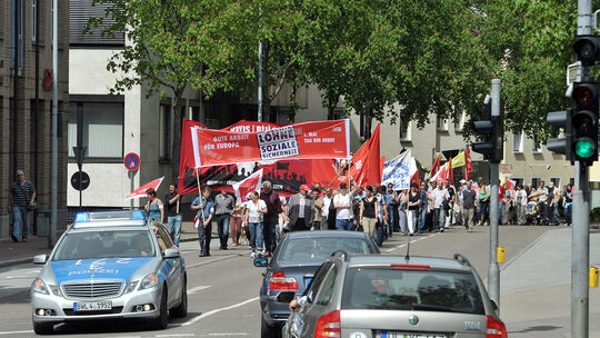 Kundgebungen zum „Tag der Arbeit“ wie hier in Kirchheim fallen in diesem Jahr coronabedingt aus.Archiv-Foto: Markus Brändli