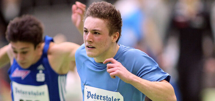 Da kommt man gerne ins Ziel: Philipp Corucle vom VfL Kirchheim ist mit seiner Siegerzeit über 60 Meter bei den „BaWüs“ seit dem