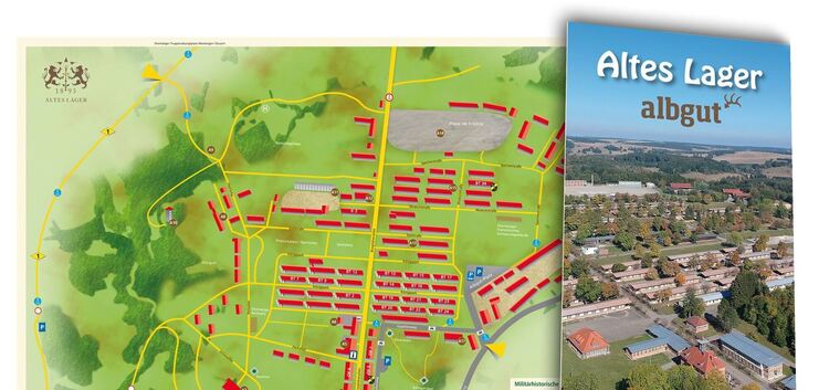 Die neue Gebäudekarte über das „Alte Lager“ in Münsingen hilft den Besuchern, sich zurechtzufinden.