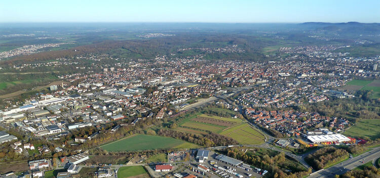 Kirchheim - A8 - Autobahn - Kruichling - Nägelestal - Hegele - IndustriegebietHonorarpflichtig!!!Luftbild - Luftaufnahme