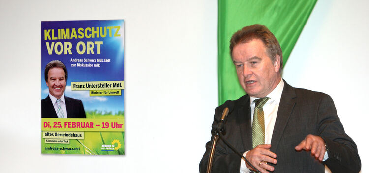 Der Grünen-Politiker Franz Untersteller sprach in Kirchheim über das Thema „Klimaschutz vor Ort“.Foto: Jean-Luc Jacques