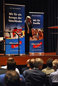 Der Kurs von Jörg Meuthen, hier bei einer Veranstaltung in Berkheim, überzeugt die neue AfD-Kreissprecherin Kerstin Hanske nicht