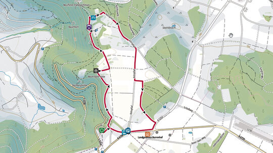 Die Karte zur Tour "hochgehsiedelt".