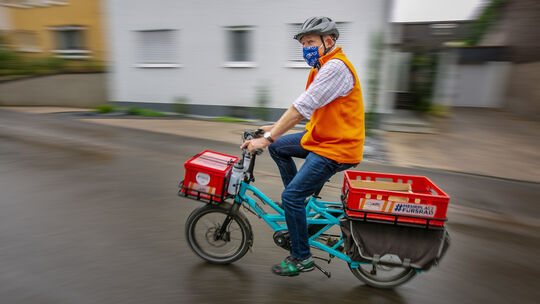 Am Lastenrad zeigen sich die Vorteile der E-Unterstützung besonders.Fotos: Roberto Bulgrin Am Lastenrad zeigen sich die Vorteile der E-Unterstützung besonders.Fotos: Roberto Bulgrin