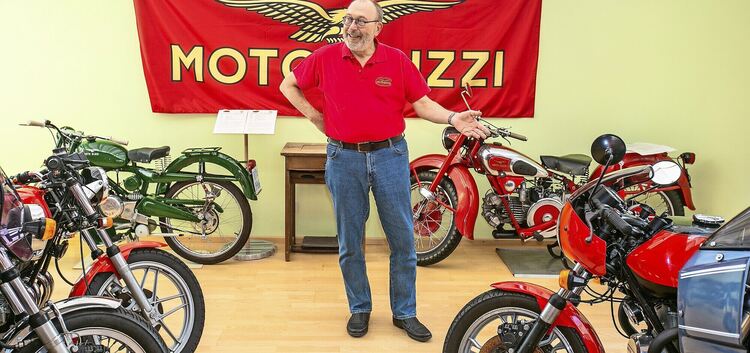 Beinahe ein kleines Museum: die Moto-Guzzi-Sammlung von Arnold Bruns.Foto: Roberto Bulgrin