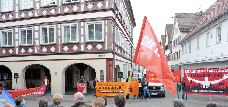 1. Mai Kundgebung DGB vor dem Kirchheimer Rathaus