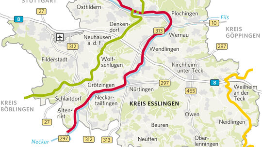 Die Karte zeigt die Radwanderwege in der Region. Die Karte zeigt die Radwanderwege in der Region.