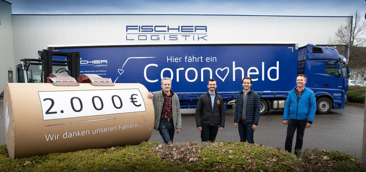 Die Logistikprofis Hans-Jürgen Fischer, Samuel Fischer, Johannes Fischer und Thomas Fischer wissen, was sie an ihren Fahrern hab