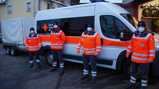 Sven Kohls, Jonas Brinn, Philipp Ron und Fabian Günther vom DRK Baltmannsweiler waren ein Teil des Hilfskonvois für Kroatien (ob Sven Kohls, Jonas Brinn, Philipp Ron und Fabian Günther vom DRK Baltmannsweiler waren ein Teil des Hilfskonvois für Kroatien (ob