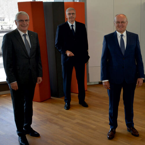 Der Vorstand mit Eberhard Gras, Markus Schaaf und Heinz Fohrer (von links). Es fehlt Martin Winkler, der bei der Bilanzpressekon