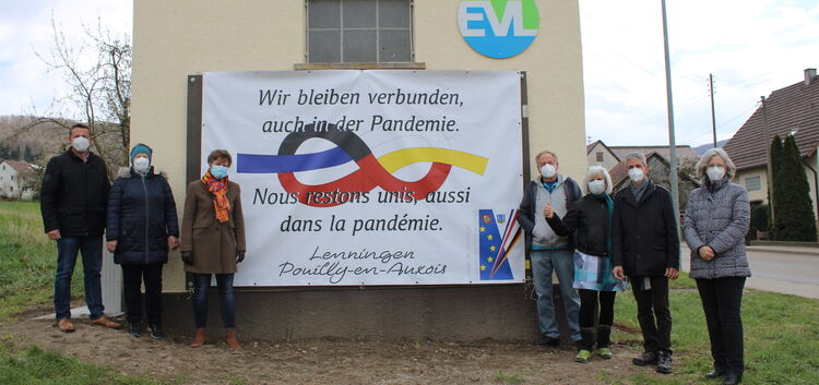 Ein Banner als Ausdruck für die deutsch-französische Freundschaft. Foto: pr