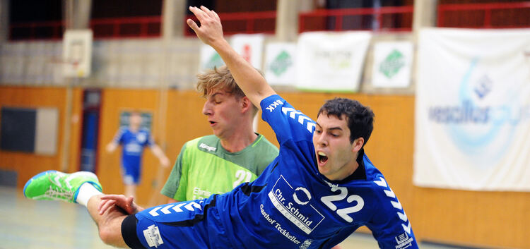 Alexander Schwarzbauer, Handball Vesalius Cup in K?ngen: VfL Kirchheim (blau) - K?ngen (gr?n) bzw N?rtingen (schwarz)