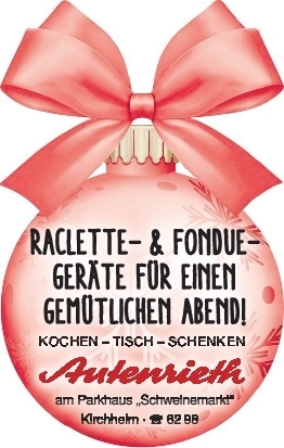 Weihnachtskugel - Raclette & Fondue