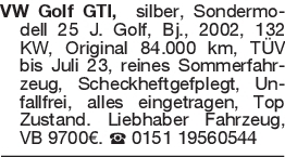 VW Golf GTI, silber, Sond