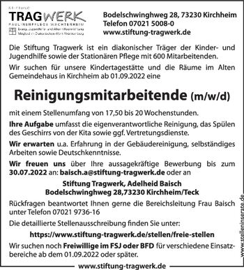 J16547 Stiftung Tragwerk ReinigungsMA