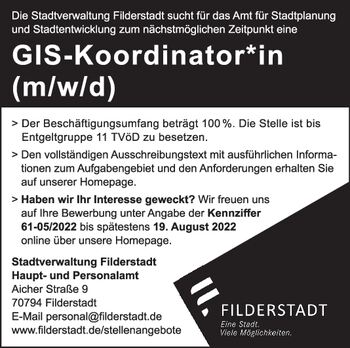 Stadt Filderstadt; 27026643/GIS-Koordin