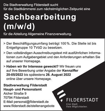 Stadt Filderstadt; 27026753 Filderstadt