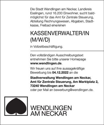 J18782 - Wendlingen Kassenverwalter (m/w