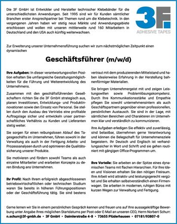 3F GmbH Klebe- & Kaschiertechnik; Gesch