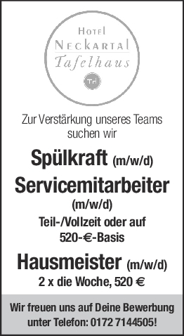 Spüler / Hausmeister / Service Mitarbeit