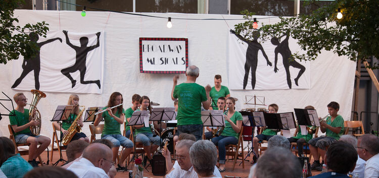 Bei bestem Sommerwetter unterhielt der Notzinger Musikverein seine Gäste unter freiem Himmel. Foto: pr