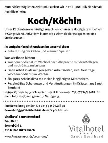 Koch/Köchin