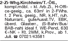 2-Zi-Whg.Kirchheim/T.-Ötl