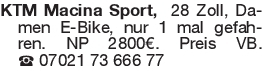 KTM Macina Sport, 28 Zoll