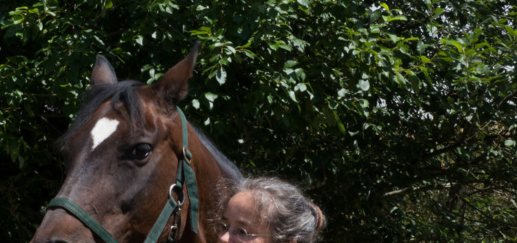 Die Professorin Konstanze Krüger nimmt bei einem Pferd eine Speichelprobe. So lässt sich testen, ob das Tier gestresst ist - ohn