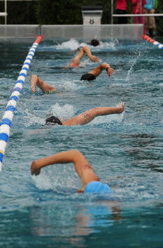 Erst Schwimmen, dann Laufen: Am Samstag wird das Kirchheimer Freibad von rund 200 Teilnehmern des zweiten Swim and Run in Beschl