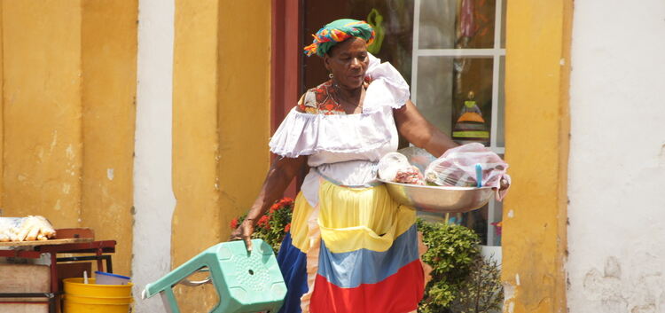 Marktfrau in Cartagena, Kolumbien